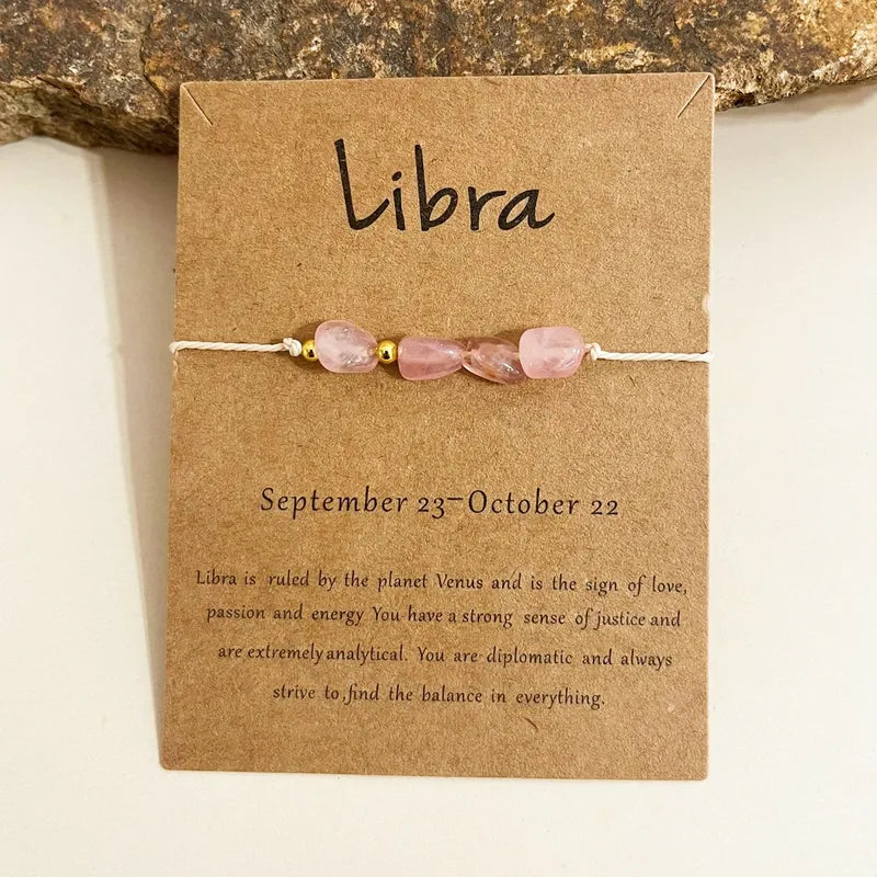 Zodiac constellation bracelet, natural stones